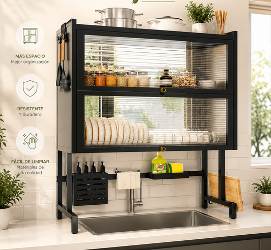 Libera espacio y transforma tu cocina con este organizador